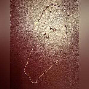 Elegant Rose Gold and Earring and Necklace Set